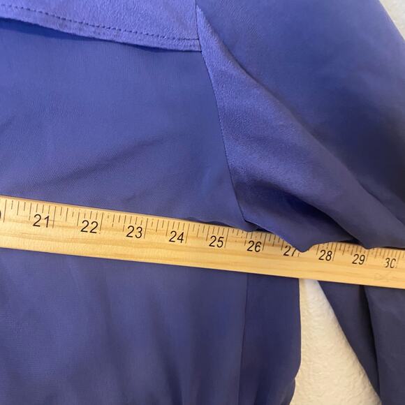 Chicos Blue Sheer Back Anorak Jacket Womens Size 3 (XL) Roll Tab Sleeve Full Zip - Picture 12 of 13